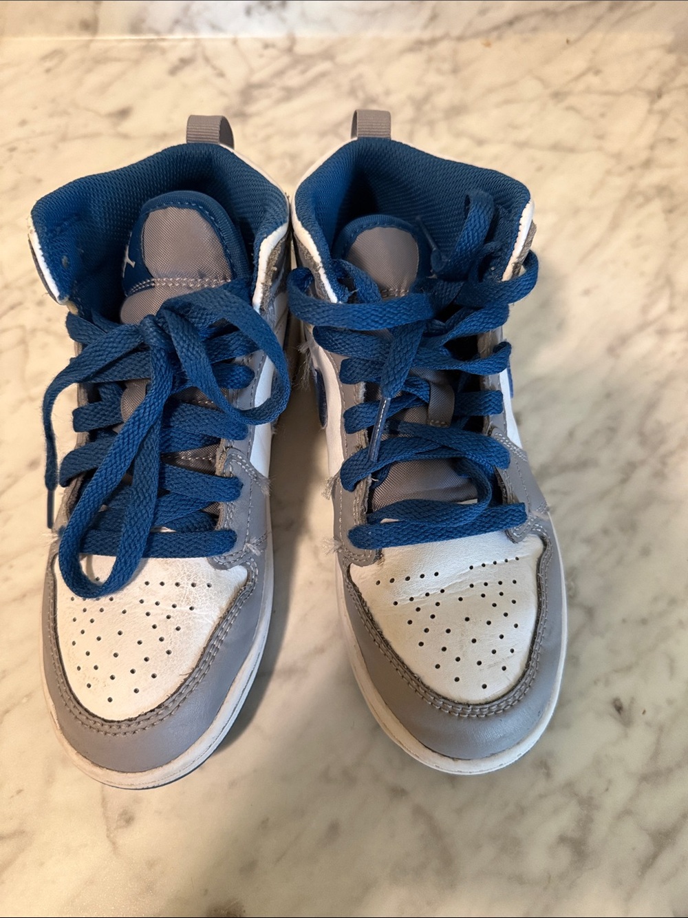 Kids High-Top Sneakers in Blue and Gray